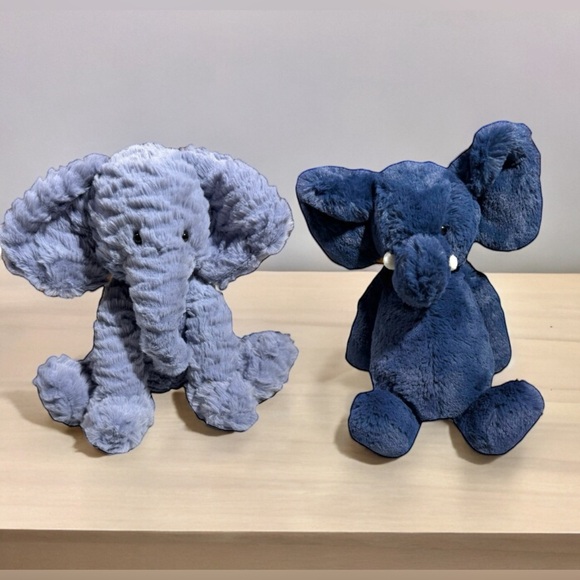 Jellycat Other - Jellycat Bashful and Fuddlewuddle Elephant Stuffed Animal Plush Blue Long Trunk